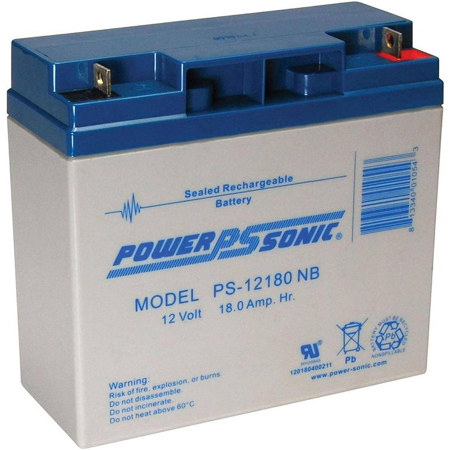 Powersonic PS-12180NB 12V 18 Ah Rechargeable Sealed Lead Acid Battery