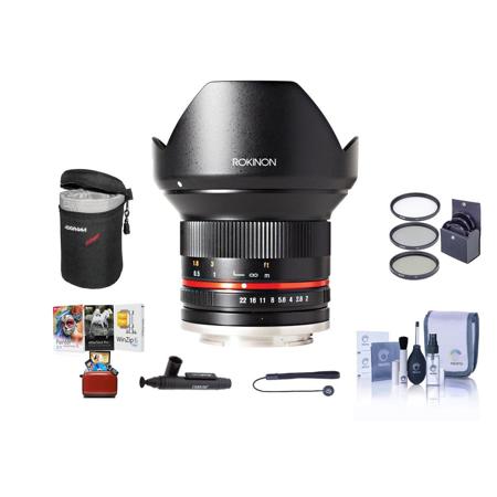 Rokinon 12mm f/2.0 NCS CS Lens for MFT with Mac Software & Accessories Kit