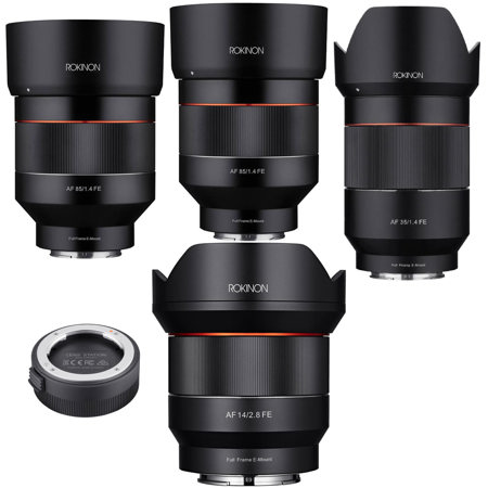 Rokinon 14mm f/2.8 - 35mm - 50mm - 85mm f/1.4 Lens Sony E-Mount, Lens Station
