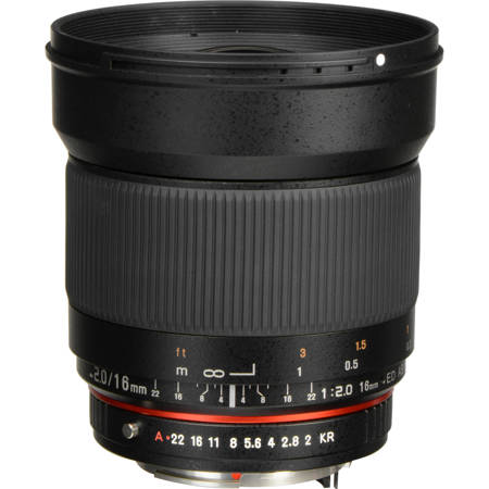 Rokinon 16mm F/2.0 ED AS UMC CS, Manual Focus Lens for Pentax K APS-C Mount Cameras