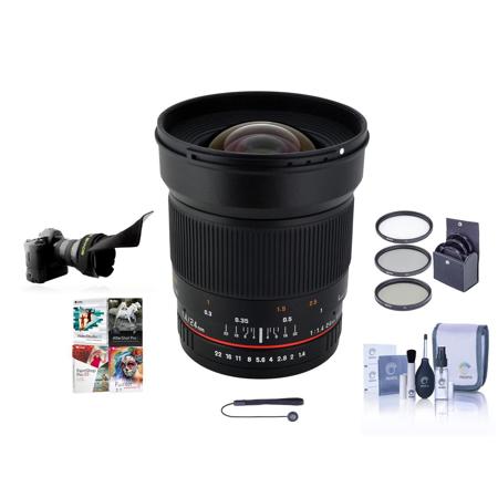 Rokinon 24mm f/1.4 ED AS UMC Lens for Canon with PC Software & Accessories Kit