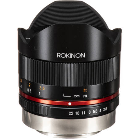 Rokinon 8mm f/2.8 Fisheye Lens for Fujifilm X, Black