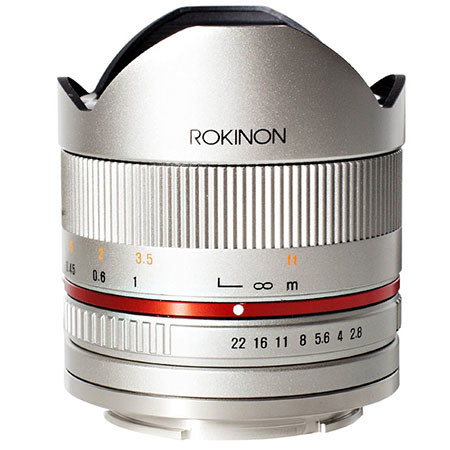 Rokinon 8mm f/2.8 Series 2 Fisheye Lens for Fujifilm X, Silver