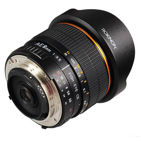 Rokinon AE 8mm f/3.5 Manual Focus Ultra Wide Angle Fisheye Lens with AE/CPU Chip for Nikon SLR Cameras