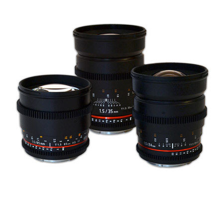 Rokinon Nikon Mount Three Cine Lens Bundle w/24mm,