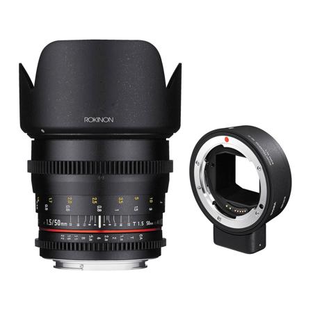 Rokinon 50mm T1.5 Cine DS Lens for Canon EF Mount W/Sigma MC-21 Mount Conv Leica