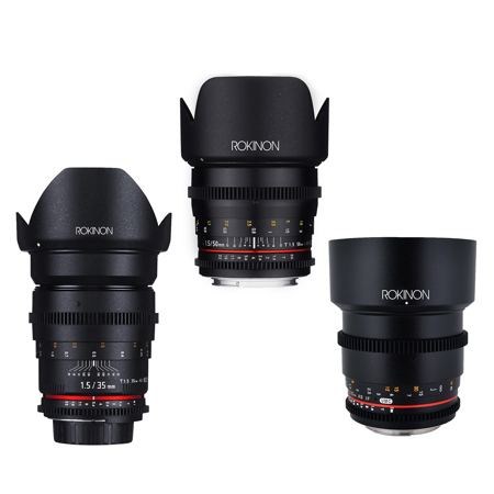 Rokinon 35mm, 50mm & 85mm T1.5 Cine DS 3-Lens Kit for Canon EF