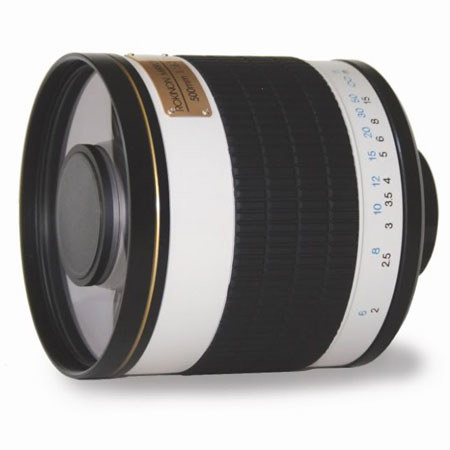 Rokinon 500mm f/6.3 Multi-Coated ED Mirror T-Mount Lens, White
