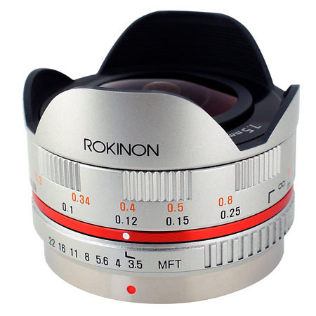 Rokinon 7.5mm f/3.5 UMC Ultra Wide-Angle Fisheye CS Lens for Micro 4/3, Silver
