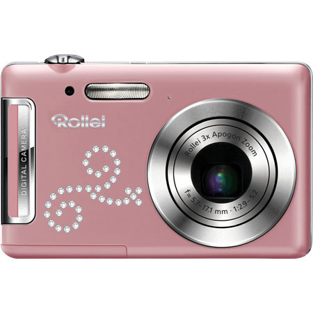 Rollei XS-8 8 MP Digi Camera w/Swarovski Crystals, Pink
