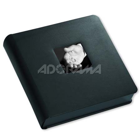 Renaissance Albums - Library Bound Album, Large (up to 10x10), 27 Pages, Matte Black Durapelle Cover, Square Image Opening, Black Pages, Black Gilding