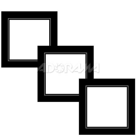 Renaissance Albums - Slip-In Mat, Black with Silver Stamping, 1-5x5 Square Opening, 3 Mats