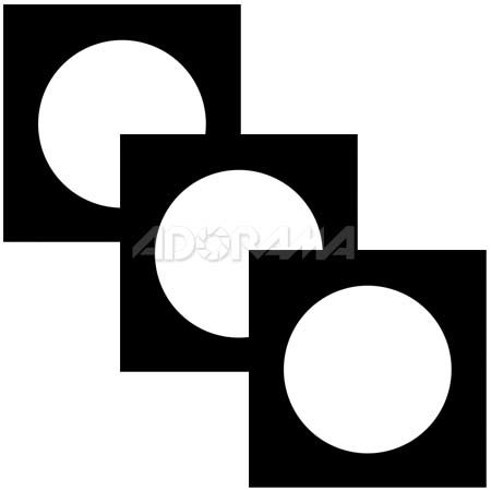 Renaissance Albums - Slip-In Mat, Black with Black Stamping, 1-5x5 Circle Opening, 3 Mats