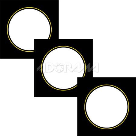 Renaissance Albums - Slip-In Mat, Black with Gold Stamping, 1-5x5 Circle Opening, 3 Mats