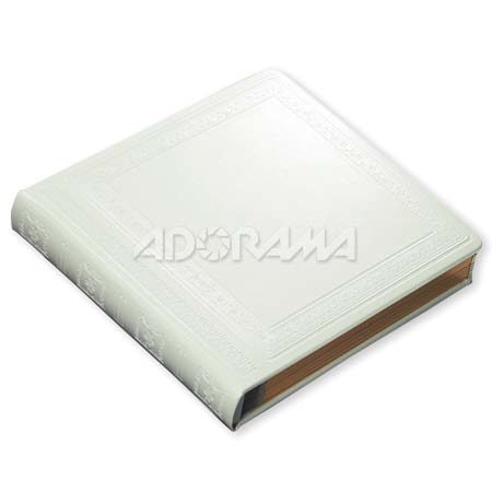 Renaissance Albums - Milano Album Cover, Large (up to 10x10), 25 Page Capacity, Bridal White Durapelle, Embossing