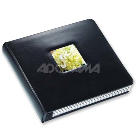 Renaissance Albums - Milano Album Cover, Large (up to 10x10), 25 Page Capacity, Black Durapelle, Square Image Opening