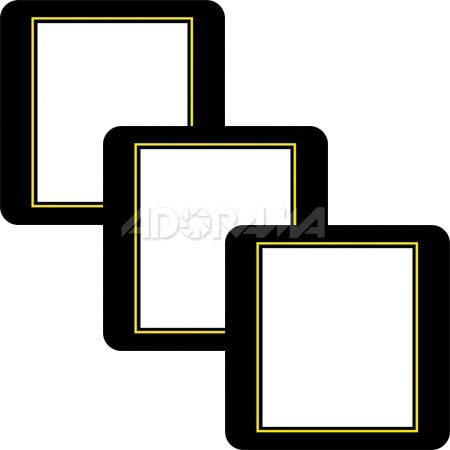 Renaissance Albums - Slip-In Mat, Large, Black with Gold Stamping, 1-8x10 Rectangular Opening, 1 Mat (3 Pack)