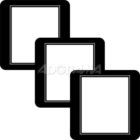 Renaissance Albums - Slip-In Mat, Large, Black with Silver Stamping, 1-8x10 Rectangular Opening, 1 Mat (3 Pack)