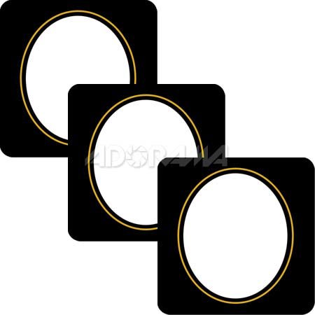 Renaissance Albums Slip-In Mat Large Black w/ Gold Stamping 1-8x10 1-Mat -3 Pack