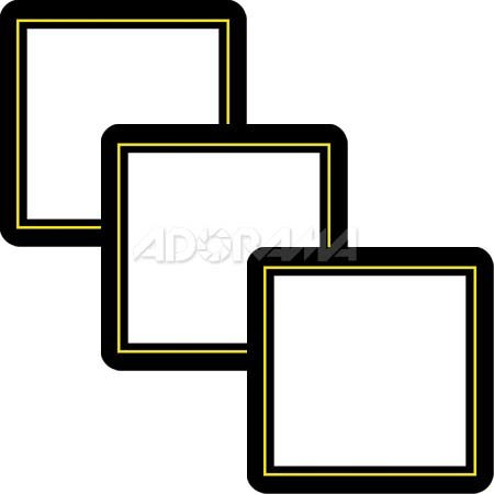 Renaissance Albums - Slip-In Mat, Large, Black with Gold Stamping, 1-10x10 Square Opening, 1 Mat (3 Pack)