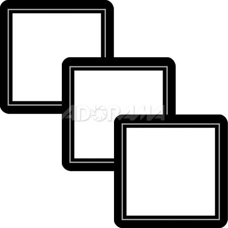 Renaissance Albums - Slip-In Mat, Large, Black with Silver Stamping, 1-10x10 Square Opening, 1 Mat (3 Pack)