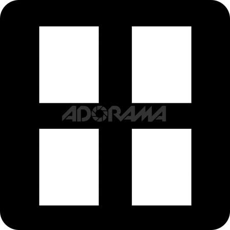 Renaissance Albums Slip-In Mat, Large, Black with Black Stamping, 4-4x5 Rectangular Openings, 1 Mat