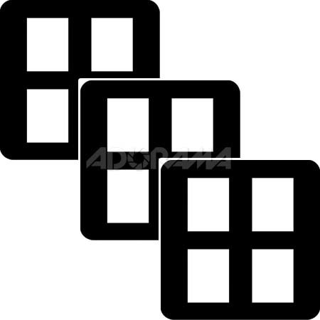 Renaissance Albums - Slip-In Mat, Large, Black with Black Stamping, 4-4x5 Rectangular Openings, 1 Mat (3 Pack)