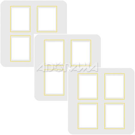 Renaissance Albums - Slip-In Mat, Large, Pearl with Gold Stamping, 4-4x5 Rectangular Openings, 1 Mat (3 Pack)