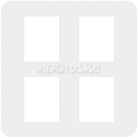 Renaissance Albums - Slip-In Mat, Large, Pearl with No Stamping, 4-4x5 Rectangular Openings, 1 Mat