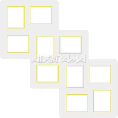 Renaissance Albums - Slip-In Mat, Large, Pearl with Gold Stamping, 2-4x5 and 2-5x4 Rectangular Opening, 1 Mat (3 Pack)