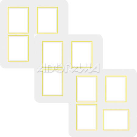 Renaissance Albums - Slip-In Mat, Large, Pearl with Gold Stamping, 3-4x5 and 1-5x4 Rectangular Opening, 1 Mat (3 Pack)