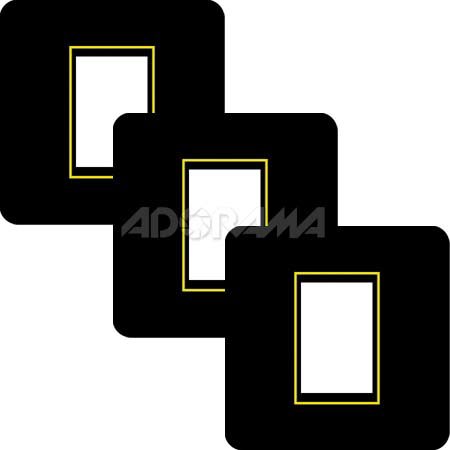 Renaissance Albums - Slip-In Mat, Large, Black with Gold Stamping, 1-5x7 Rectangular Opening, 1 Mat (3 Pack)
