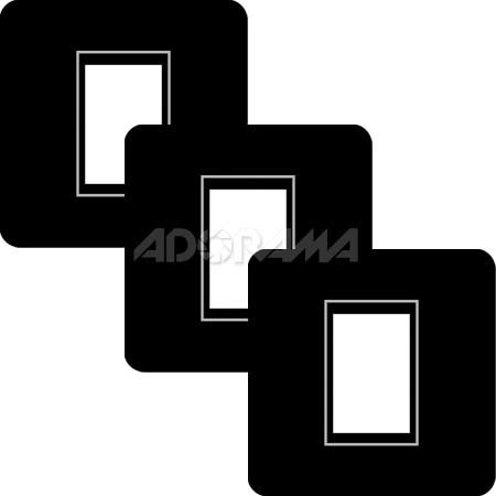 Renaissance Albums - Slip-In Mat, Large, Black with Silver Stamping, 1-5x7 Rectangular Opening, 1 Mat (3 Pack)