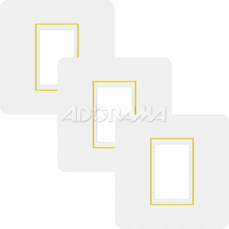 Renaissance Albums - Slip-In Mat, Large, Pearl with Gold Stamping, 1-5x7 Rectangular Opening, 1 Mat (3 Pack)