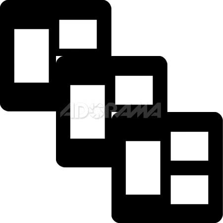 Renaissance Albums - Slip-In Mat, Large, Black with Black Stamping, 1-5x7 and 2-5x4 Rectangular Openings, 1 Mat (3 Pack)