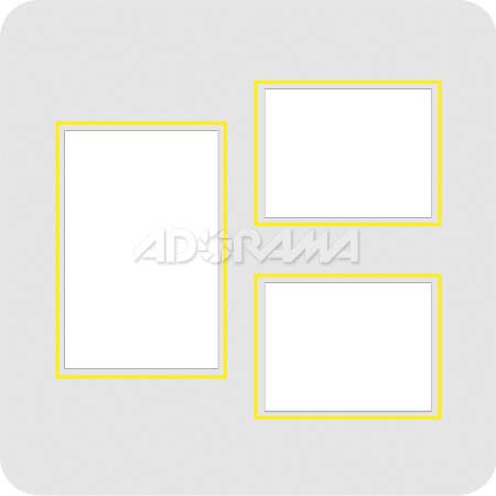Renaissance Albums - Slip-In Mat, Large, Pearl with Gold Stamping, 1-5x7 and 2-5x4 Rectangular Openings, 1 Mat