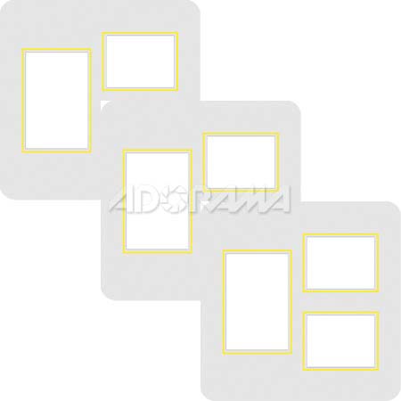Renaissance Albums - Slip-In Mat, Large, Pearl with Gold Stamping, 1-5x7 and 2-5x4 Rectangular Openings, 1 Mat (3 Pack)