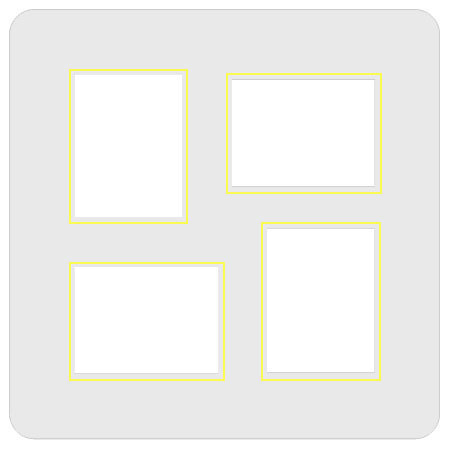 Renaissance Albums - Slip-In Mat, Large, Pearl with Gold Stamping, 2-4x6 and 2-6x4 Rectangular Openings, 1 Mat (3 Pack)