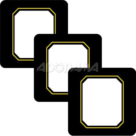 Renaissance Albums - Slip-In Mat, Large, Black with Gold Stamping, 1-8x10 Octogonal Opening, 1 Mat (3 Pack)