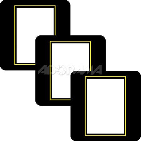 Renaissance Albums - Slip-In Mat, Large, Black with Gold Stamping, 1-7x10 Rectangular Opening, 1 Mat (3 Pack)