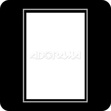 Renaissance Albums Slip-In Mat, Large, Black with Silver Stamping, 1-7x10 Rectangular Opening, 1 Mat