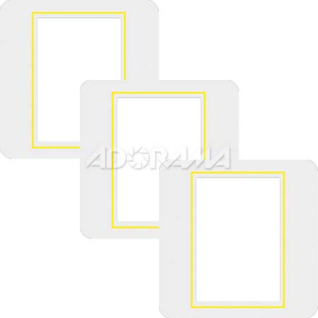 Renaissance Albums - Slip-In Mat, Large, Pearl with Gold Stamping, 1-7x10 Rectangular Opening, 1 Mat (3 Pack)