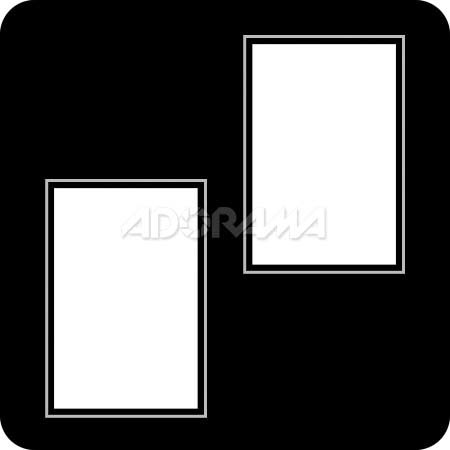 Renaissance Albums Slip-In Mat, Large, Black with Silver Stamping, 2-5x7 Rectangular Openings, 1 Mat