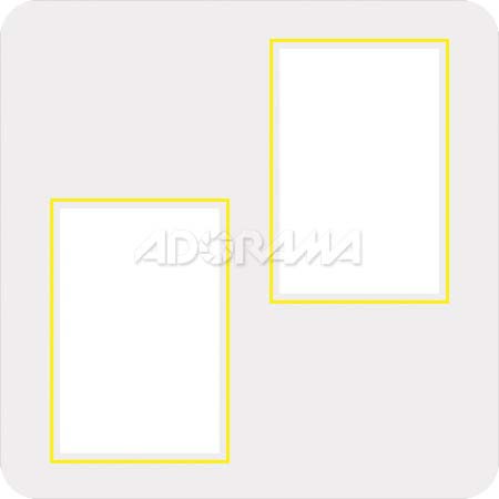 Renaissance Albums - Slip-In Mat, Large, Pearl with Gold Stamping, 2-5x7 Rectangular Openings, 1 Mat