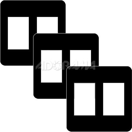 Renaissance Albums - Slip-In Mat, Large, Black with Black Stamping, 2-5x7 Rectangular Openings, 1 Mat (3 Pack)