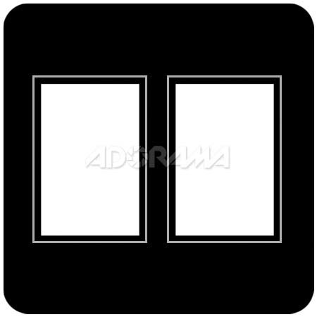 Renaissance Albums Slip-In Mat, Large, Black with Silver Stamping, 2-5x7 Rectangular Openings, 1 Mat
