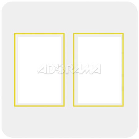 Renaissance Albums - Slip-In Mat, Large, Pearl with Gold Stamping, 2-5x7 Rectangular Openings, 1 Mat