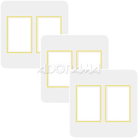 Renaissance Albums - Slip-In Mat, Large, Pearl with Gold Stamping, 2-5x7 Rectangular Openings, 1 Mat (3 Pack)