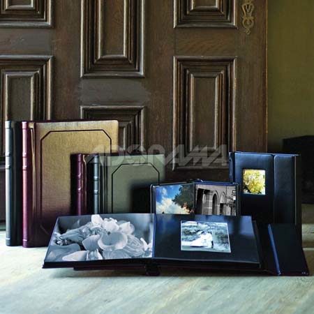 Renaissance Albums The Hudson, Bound Album with 15 Peel & Mount 11x14" Pages, Textured White Polyurethane Covers with Black Pages