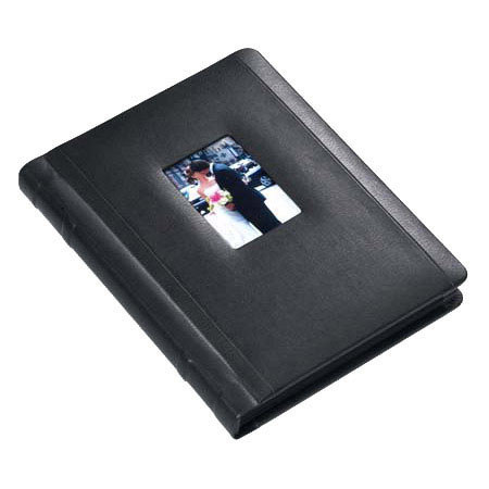 Renaissance Albums Ventura, Bound 11x14" Album with 15 Self Adhesive Pages, Black Ventura Polyurethane Covers with Square Image Opening